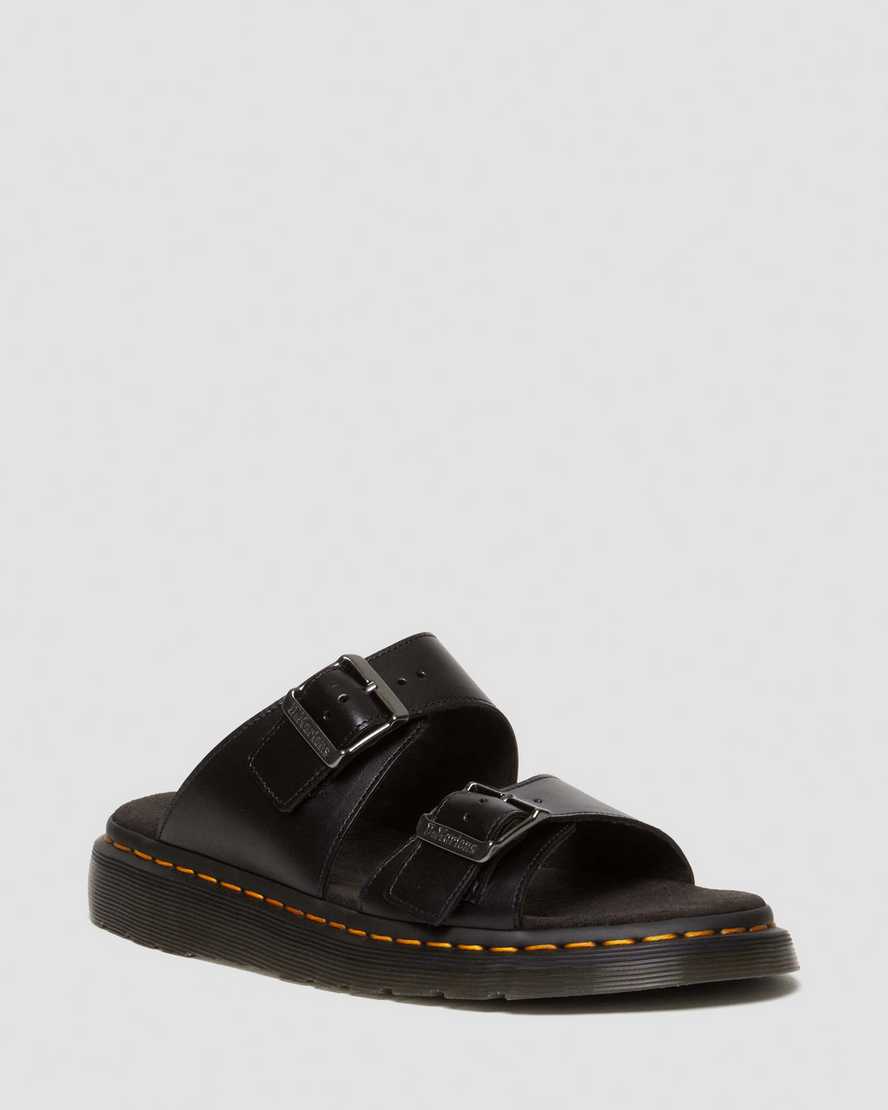 JOSEF Analine Leather Buckle Slide Sandals