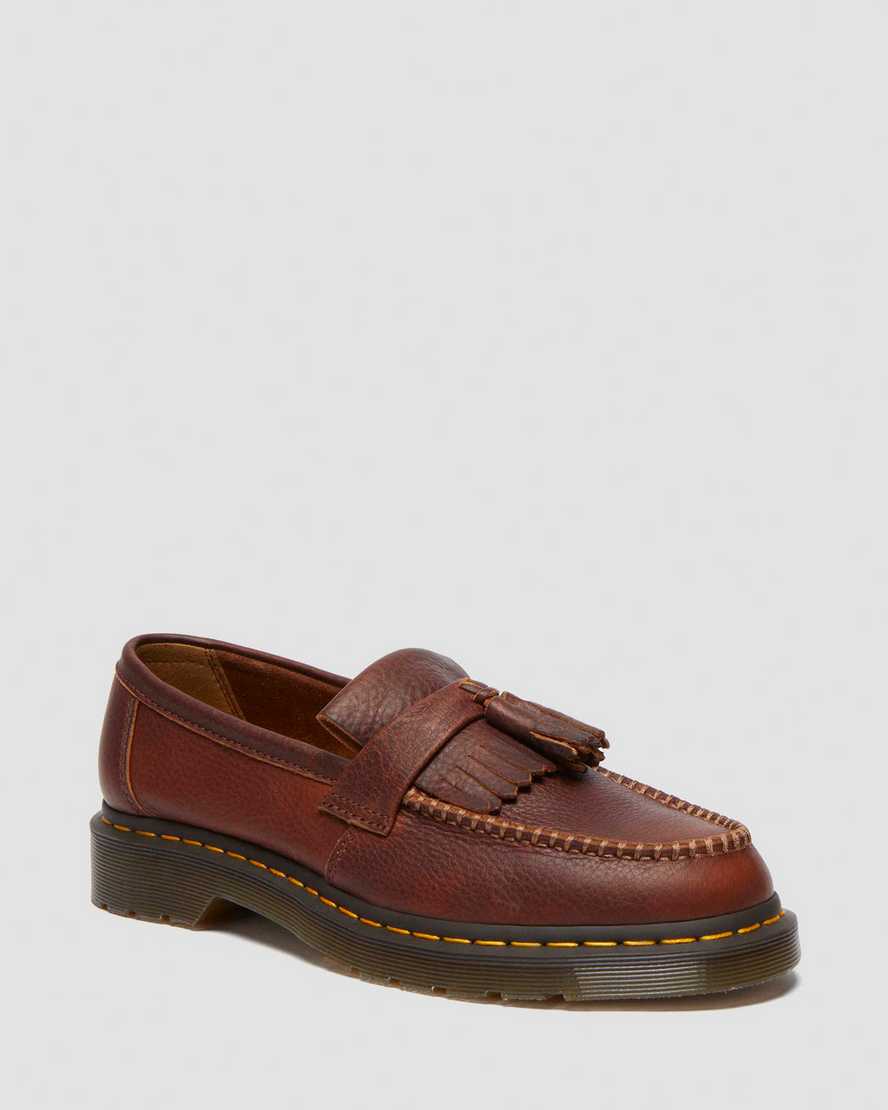 ADRIAN Yellow Stitch Ambassador Leather Loafers