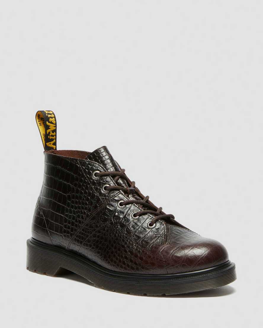 CHURCH Crocodile Analine Leather Ankle Boots