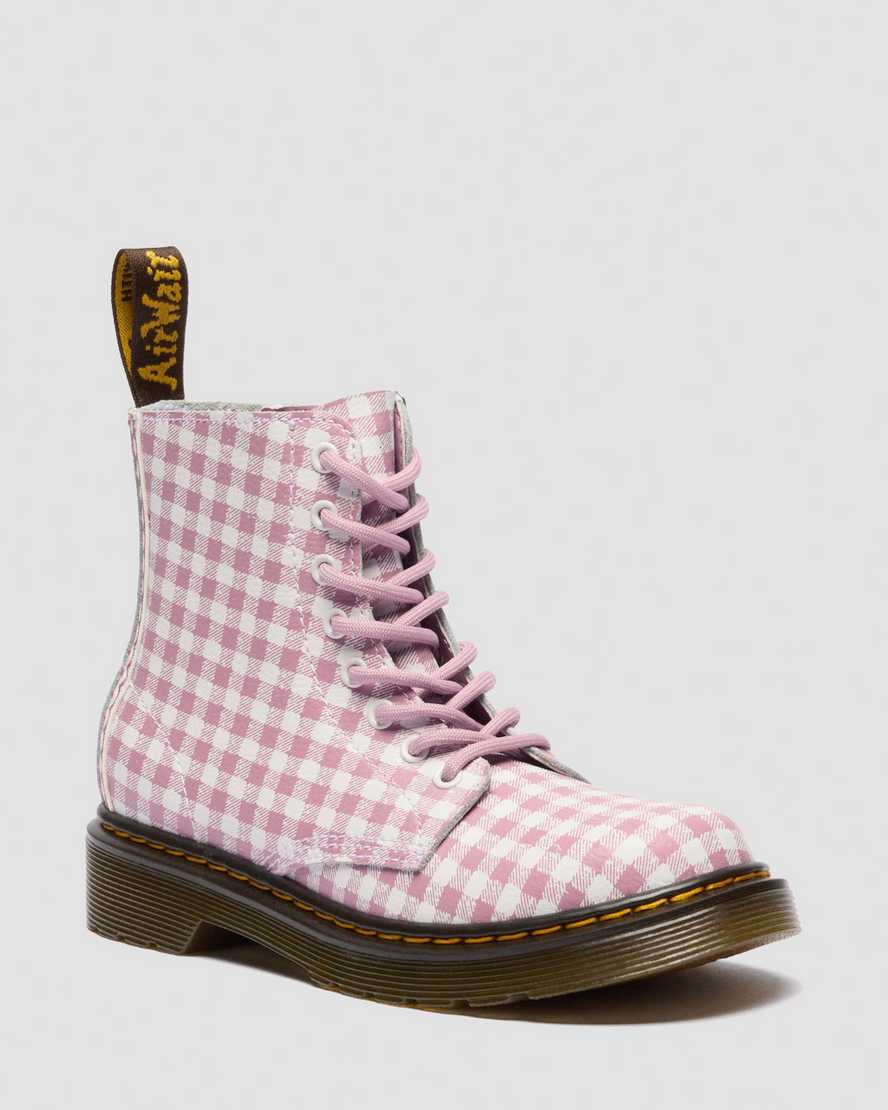 JUNIOR 1460 Gingham Leather Boots