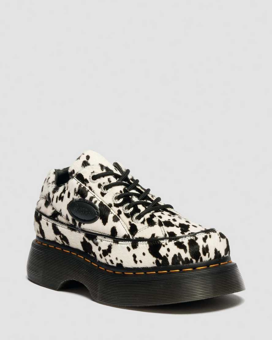 BUZZ 5-Eye Dalmatian Hair On Leather Shoes