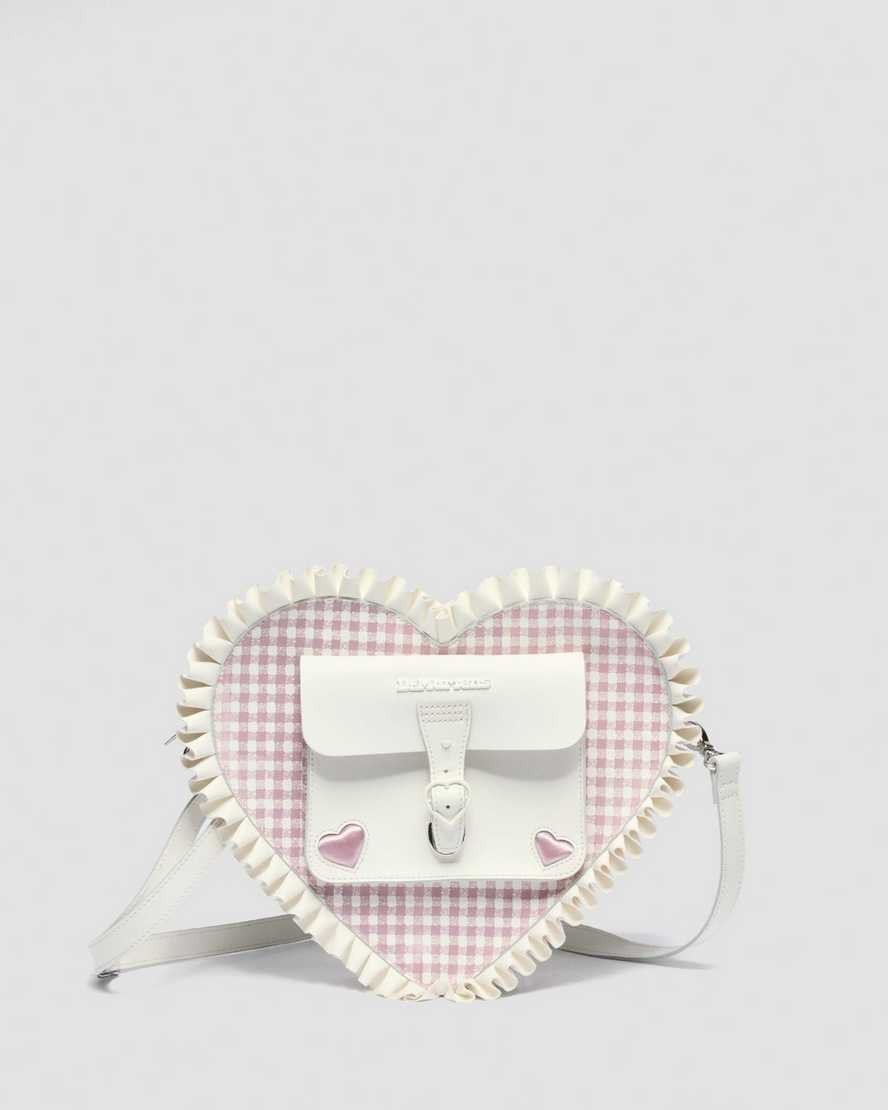 HEART BACKPACK Frilled Gingham Leather Bag